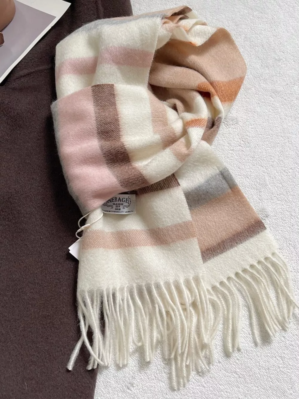 Plaid Fringe Scarf, image 6