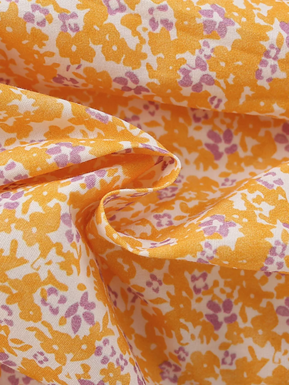 Children's Floral Print Button-Front Flutter Sleeve Dress, image 4