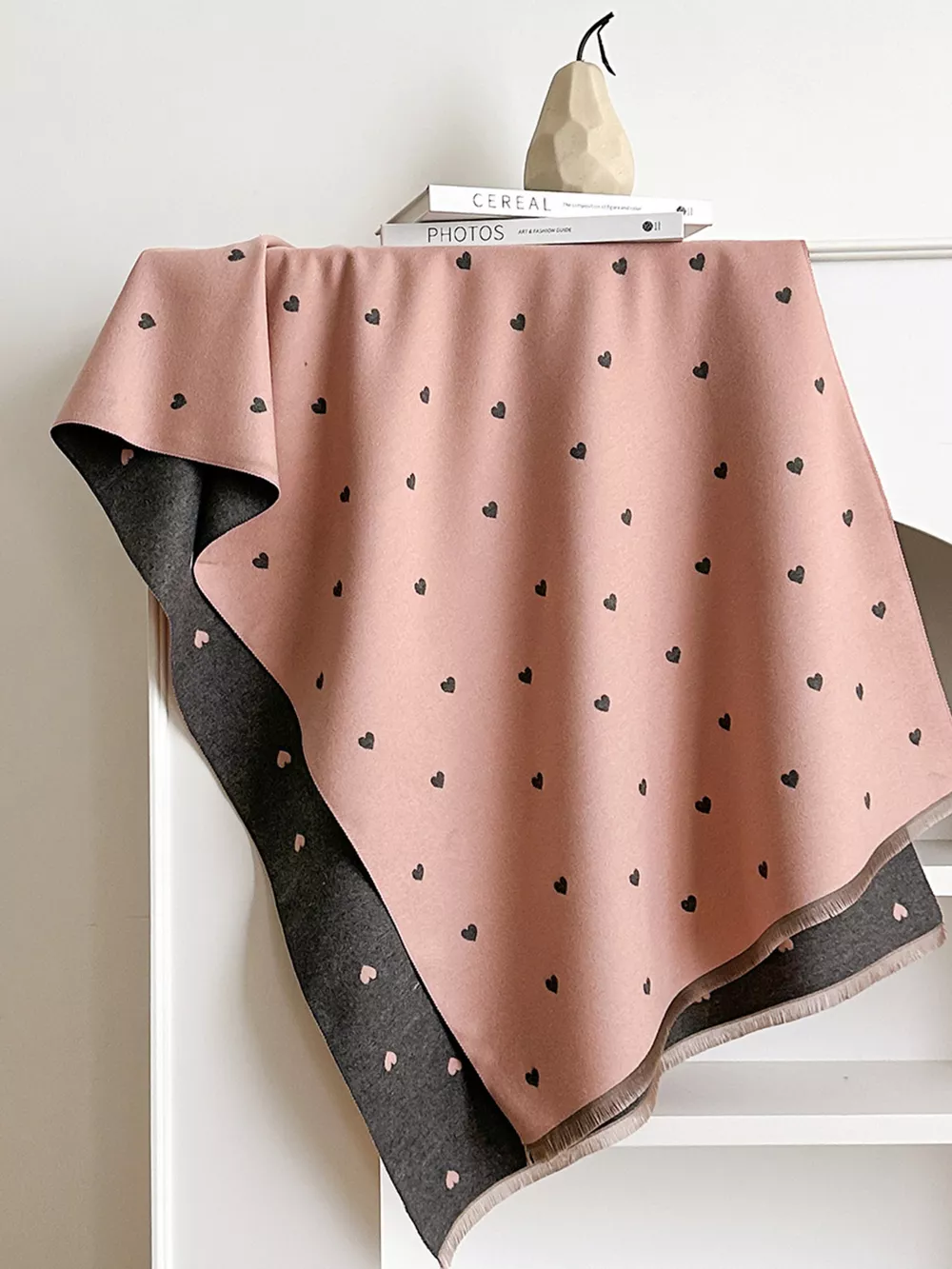 Heart Raw Hem Scarf, image 4