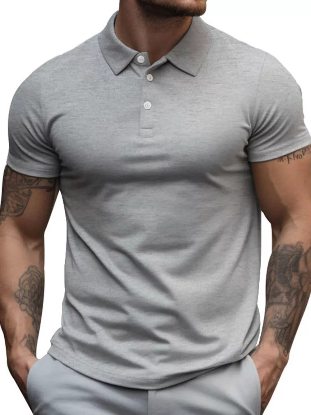 Men's Full Size Slim Fit Short Sleeve Polo Plus Size, image 3