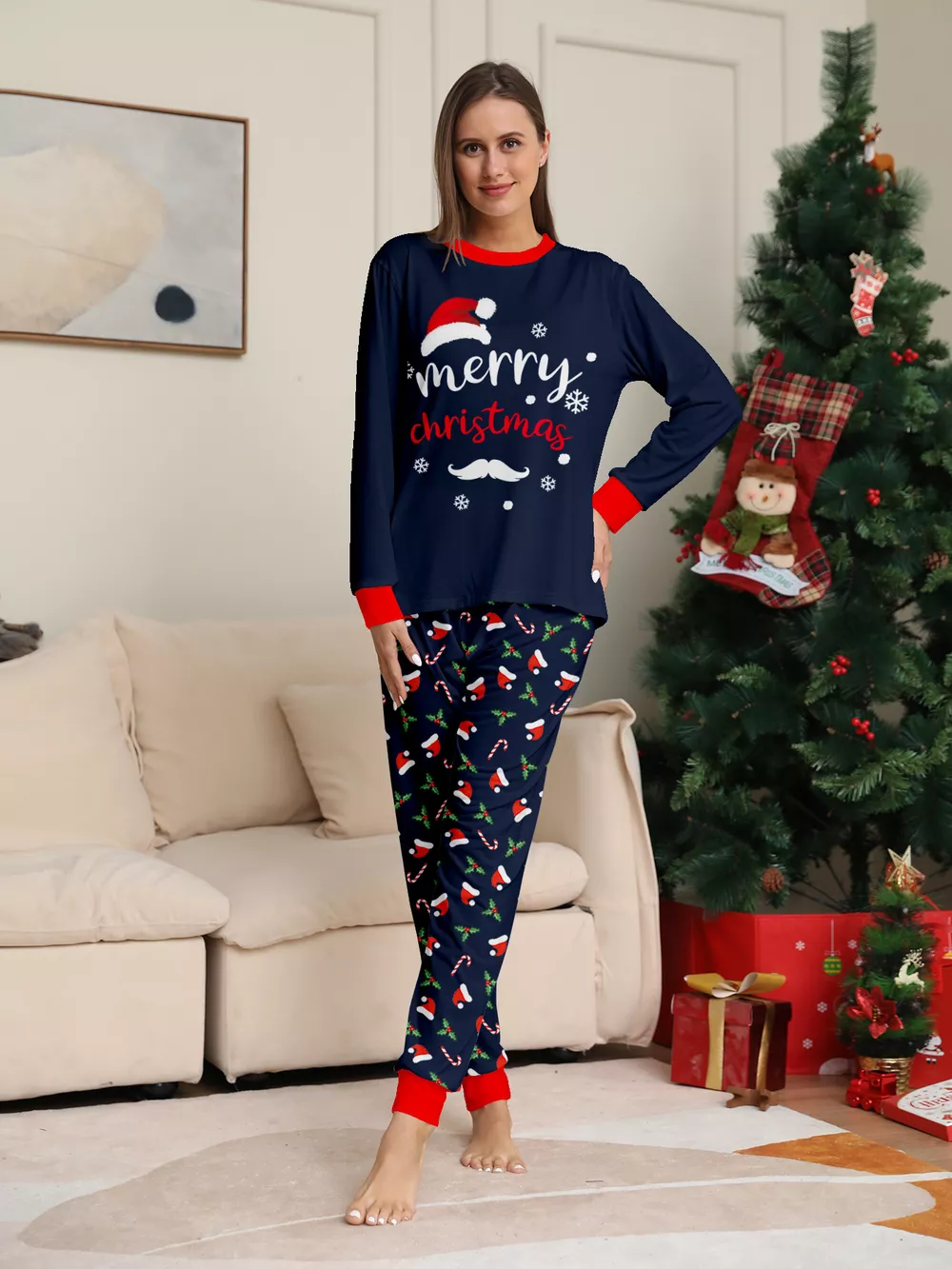 Full Size Family Matching Christmas Pajama Set Plus Size, image 5