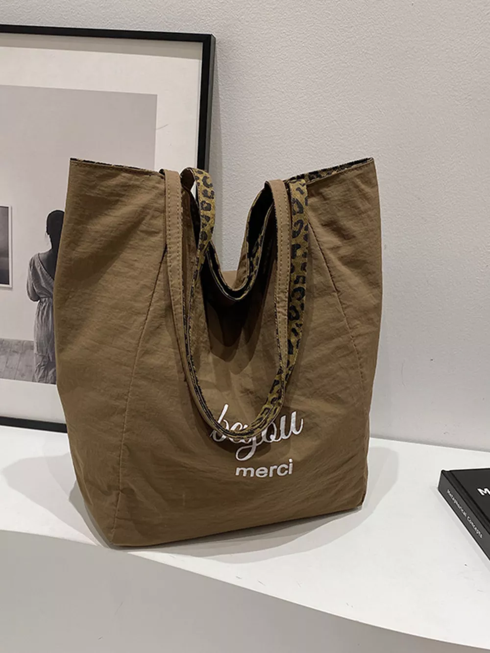 Leopard Print Casual Tote Bag, image 4