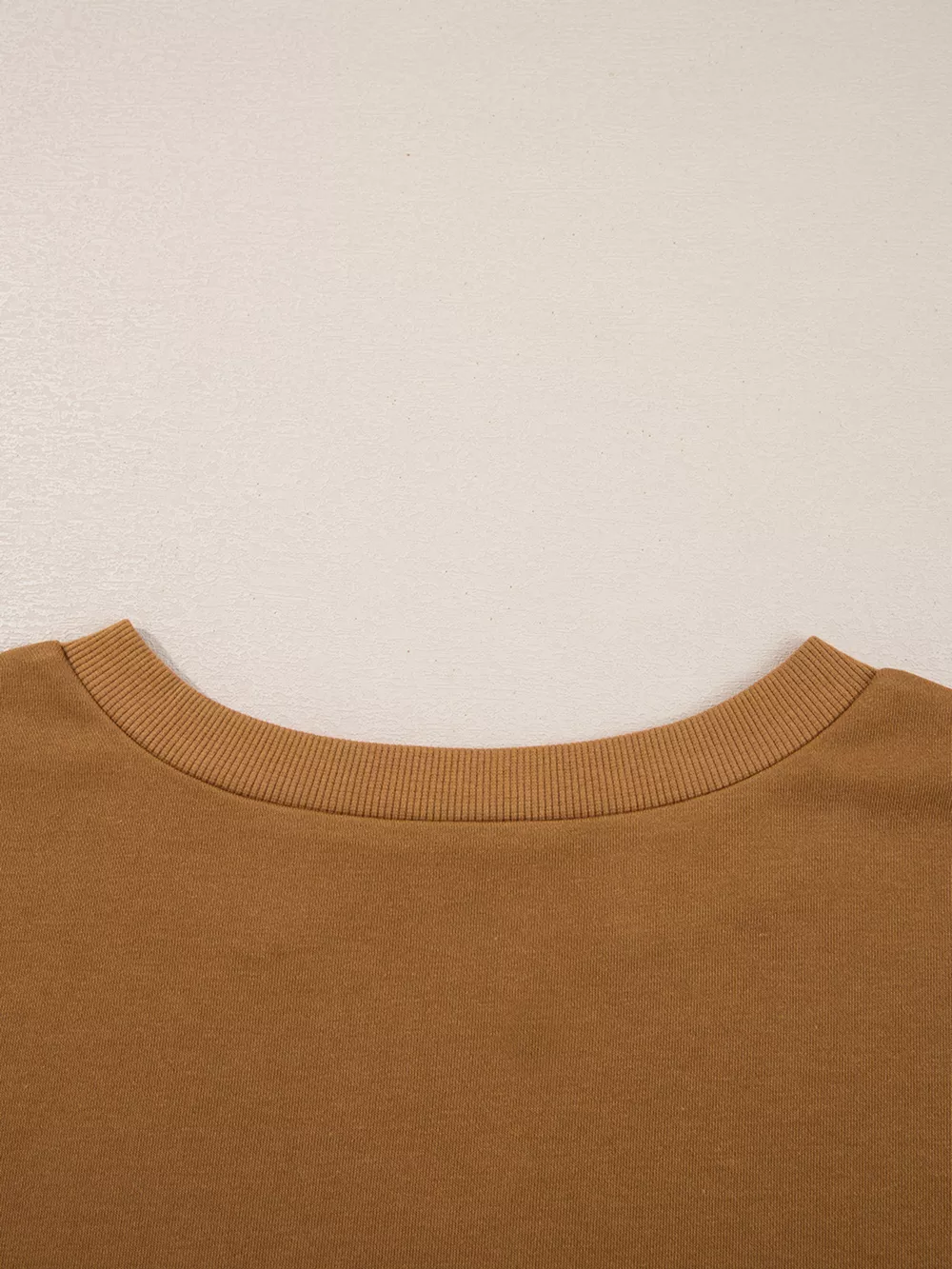 Oversized Textured Split Neck High Low Sweatshirt, image 6