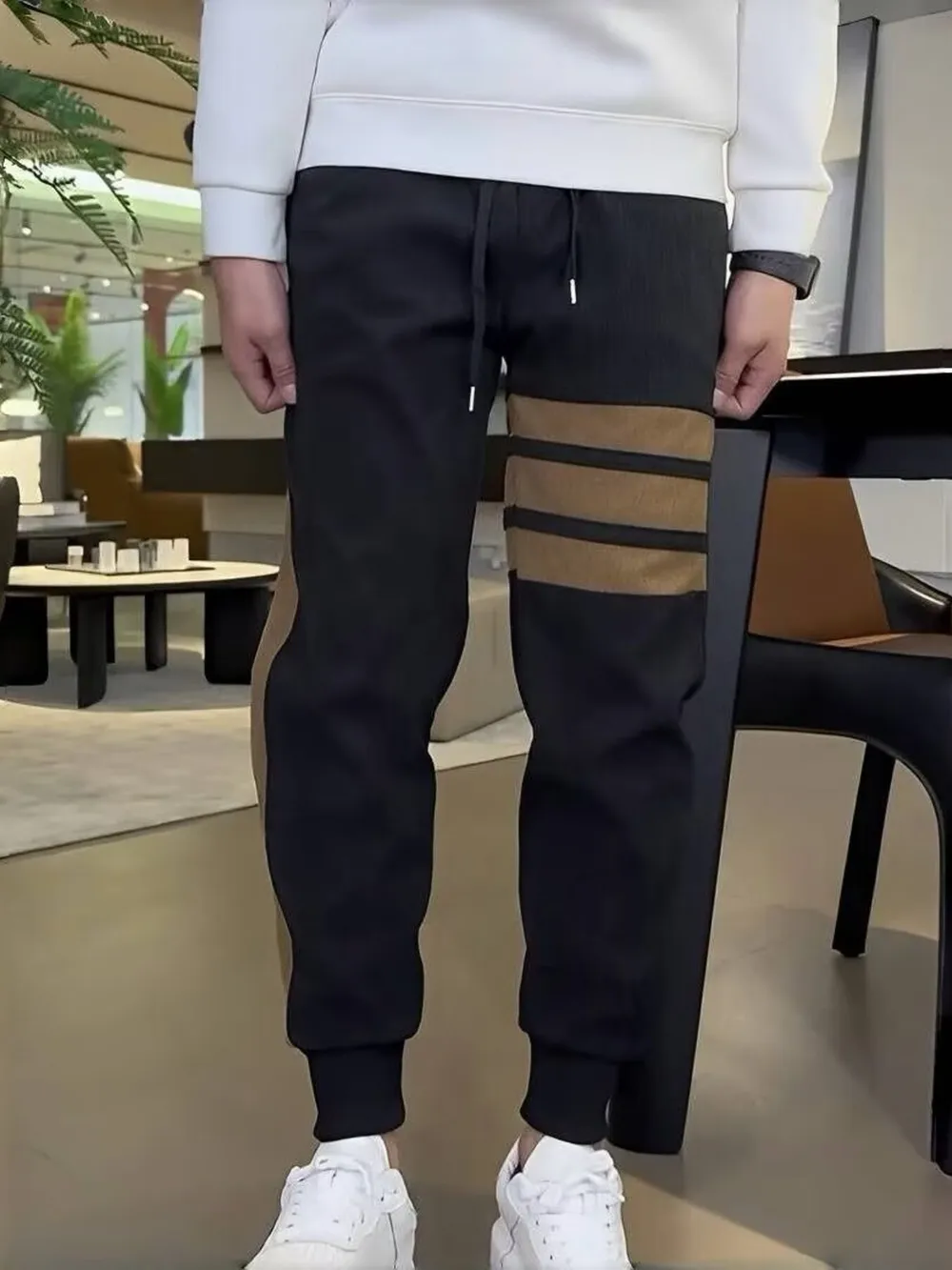 Men's Plus Size Drawstring Slim-Fit Joggers
