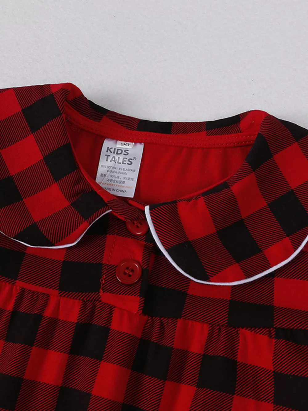 Children's Plaid Ruffle Hem Long Sleeve Dress, image 5