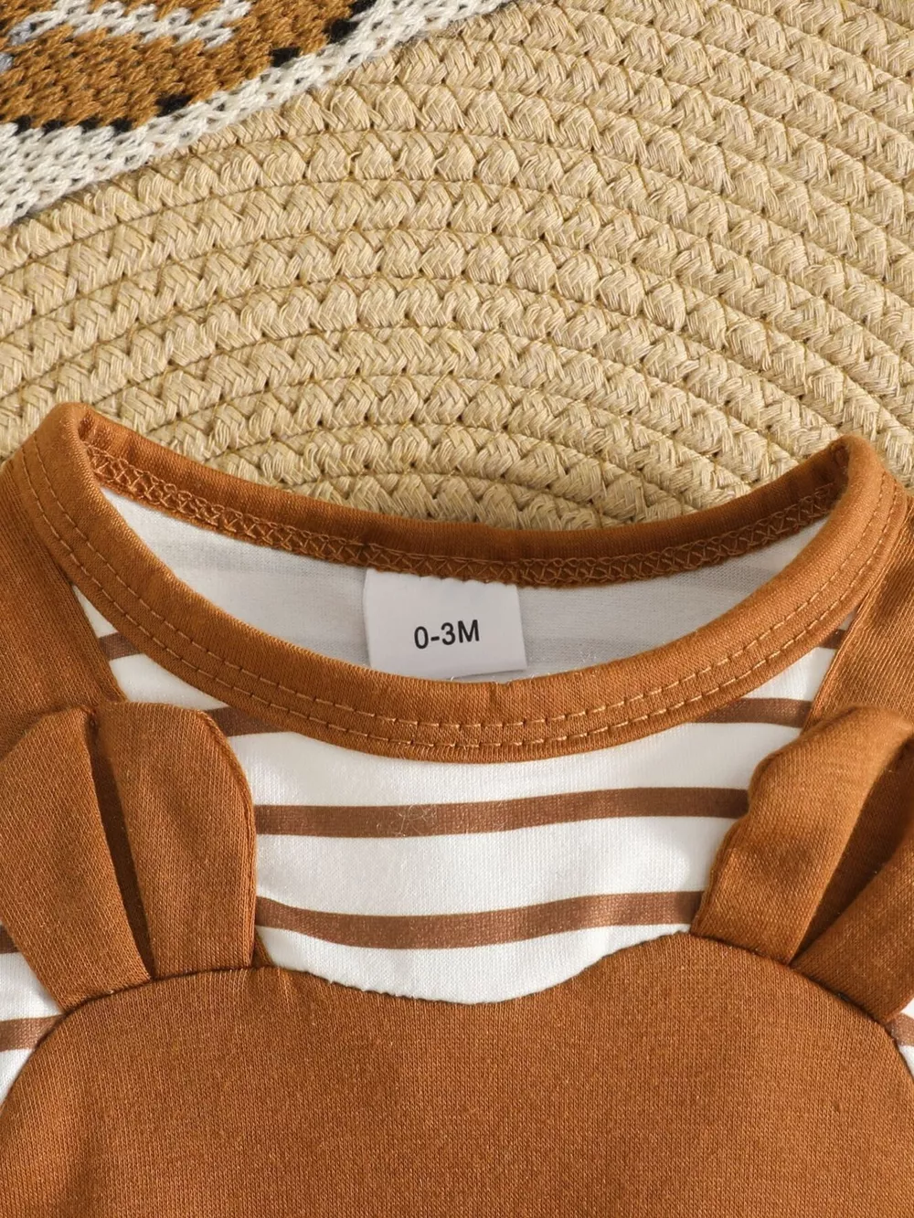 Children's Bear Pattern Long Sleeve Jumpsuit and Hat Set, image 3