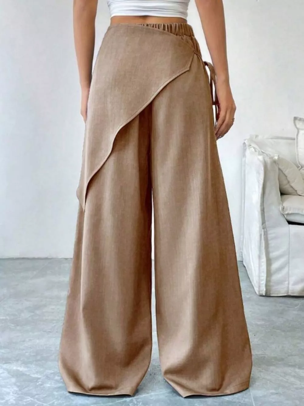 Wrap-Front Wide-Leg Pants, image 8