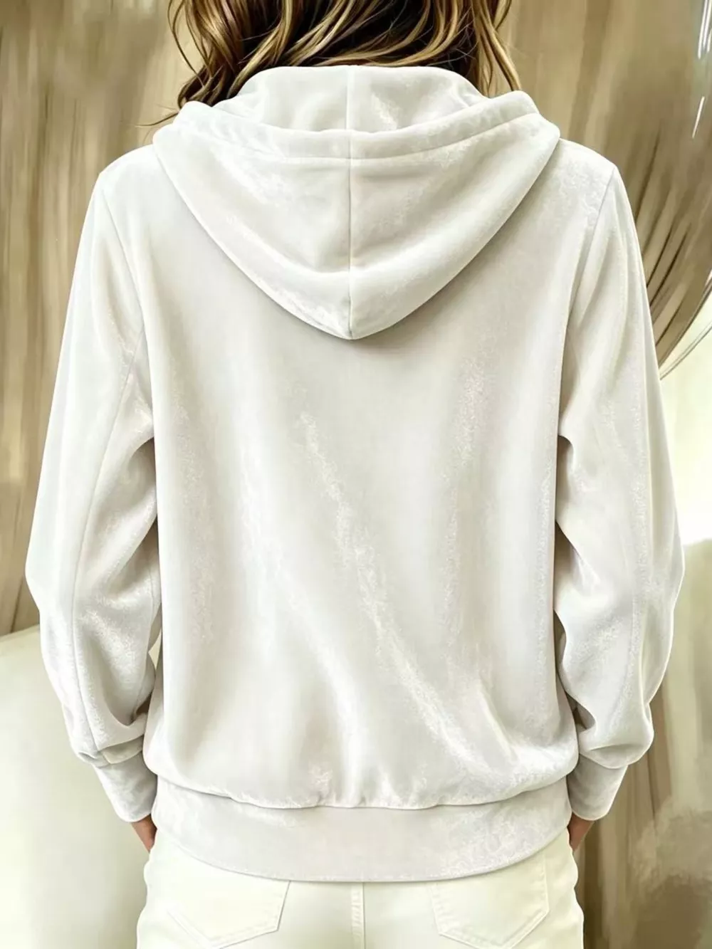 Full Size Velvet Button-Down Hooded Outerwear Plus Size, image 4