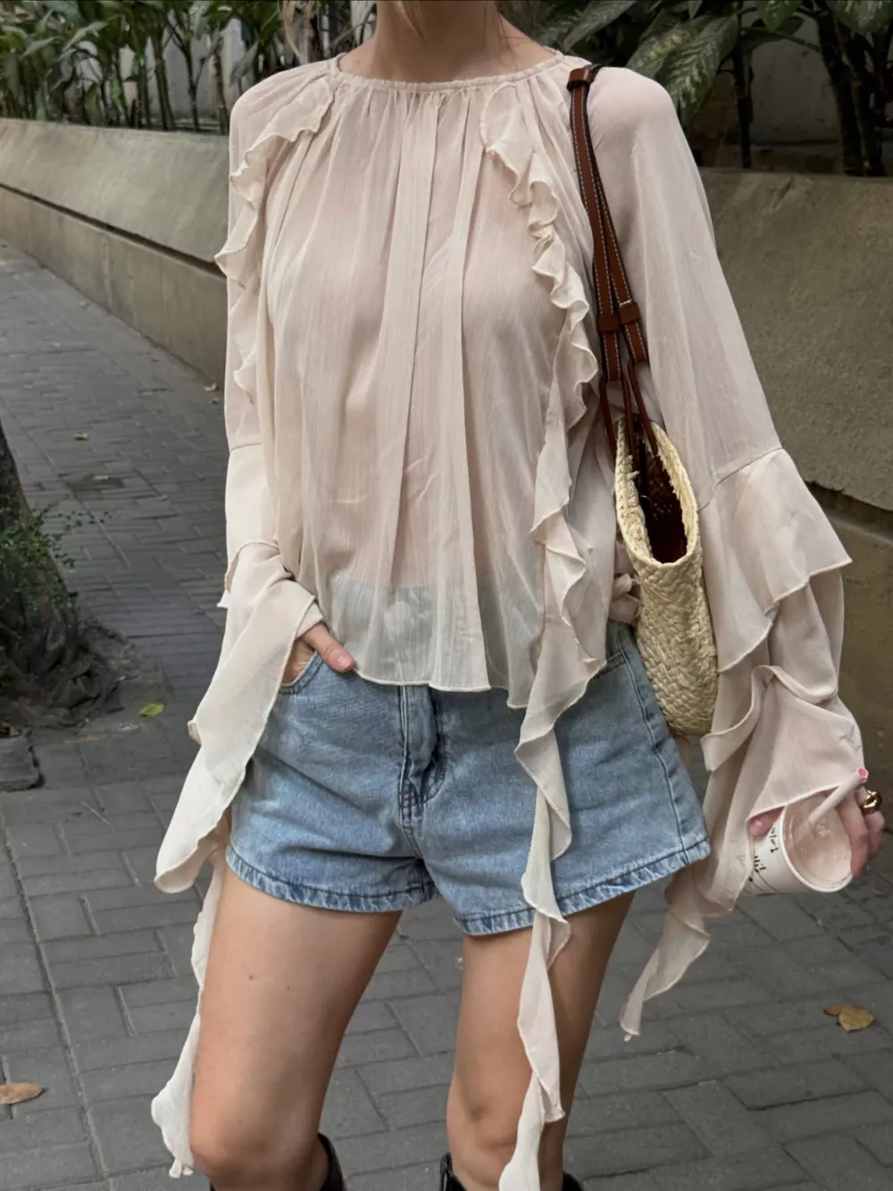 Ruffled Flare Sleeve Blouse, image 2