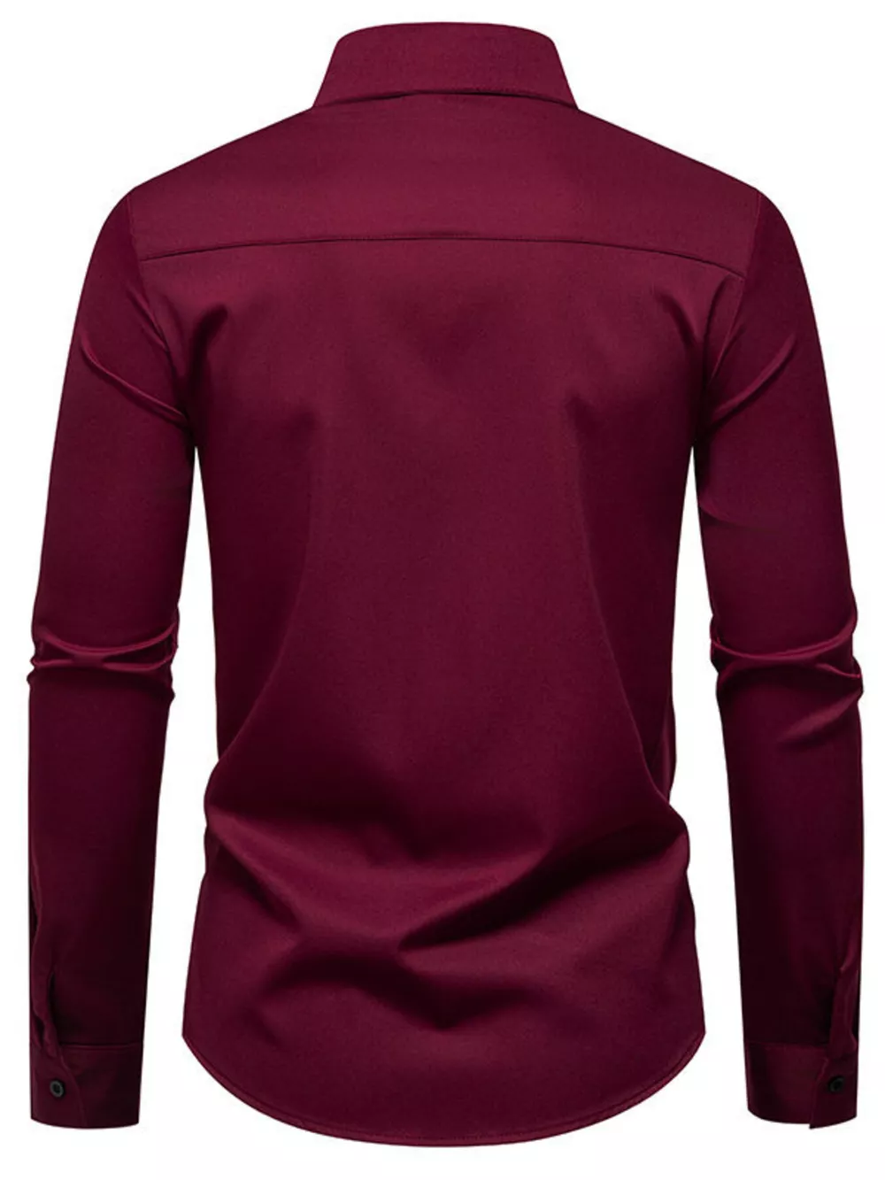 Men's Slim Fit Ruched Long Sleeve Shirt, image 6