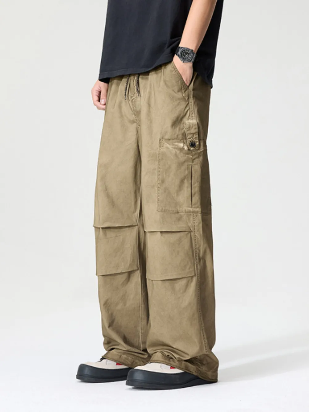 Men's Full Size Wide Leg Cargo Pants Plus Size, image 6