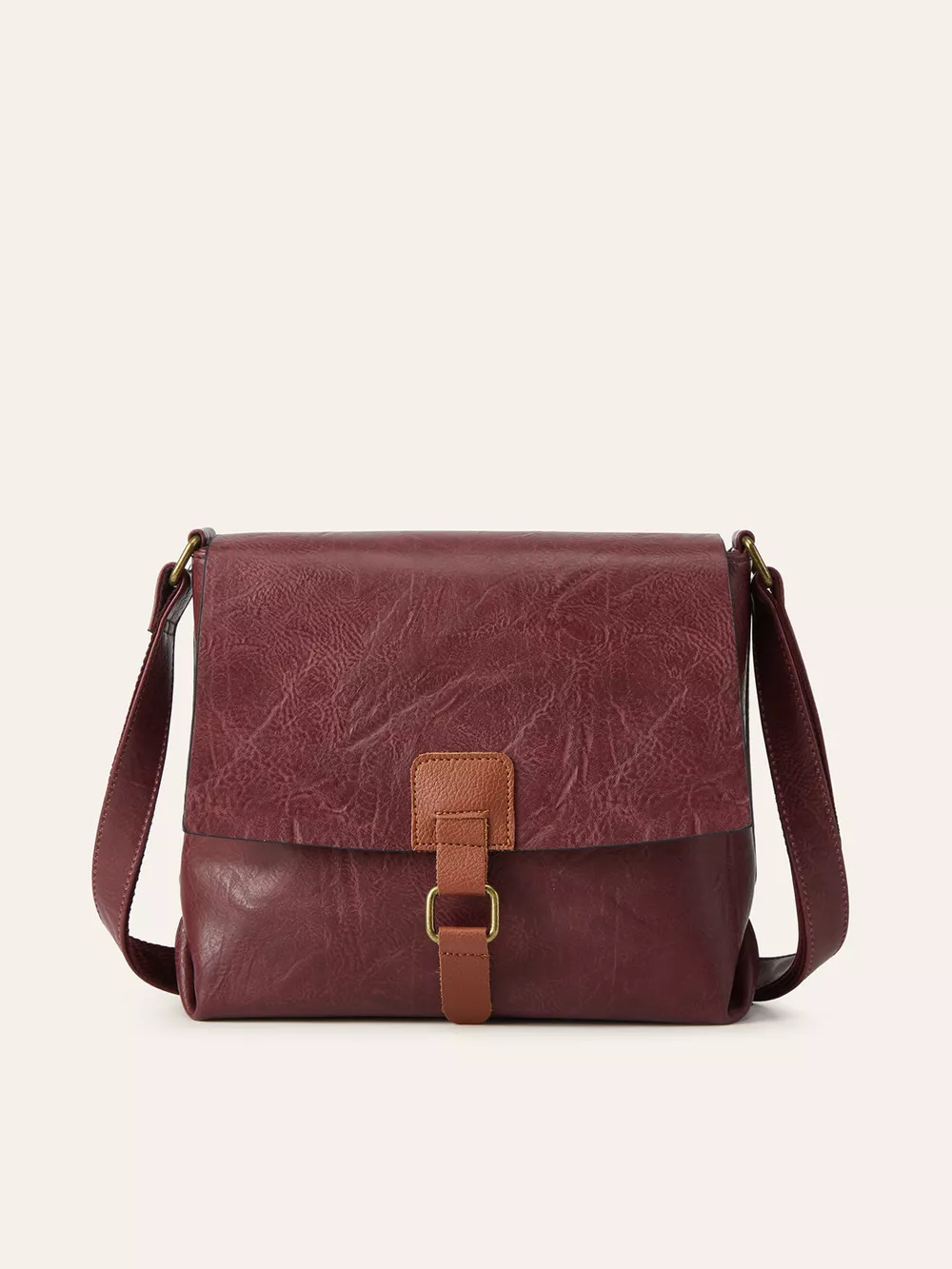 Vintage Buckle Flap Crossbody Bag