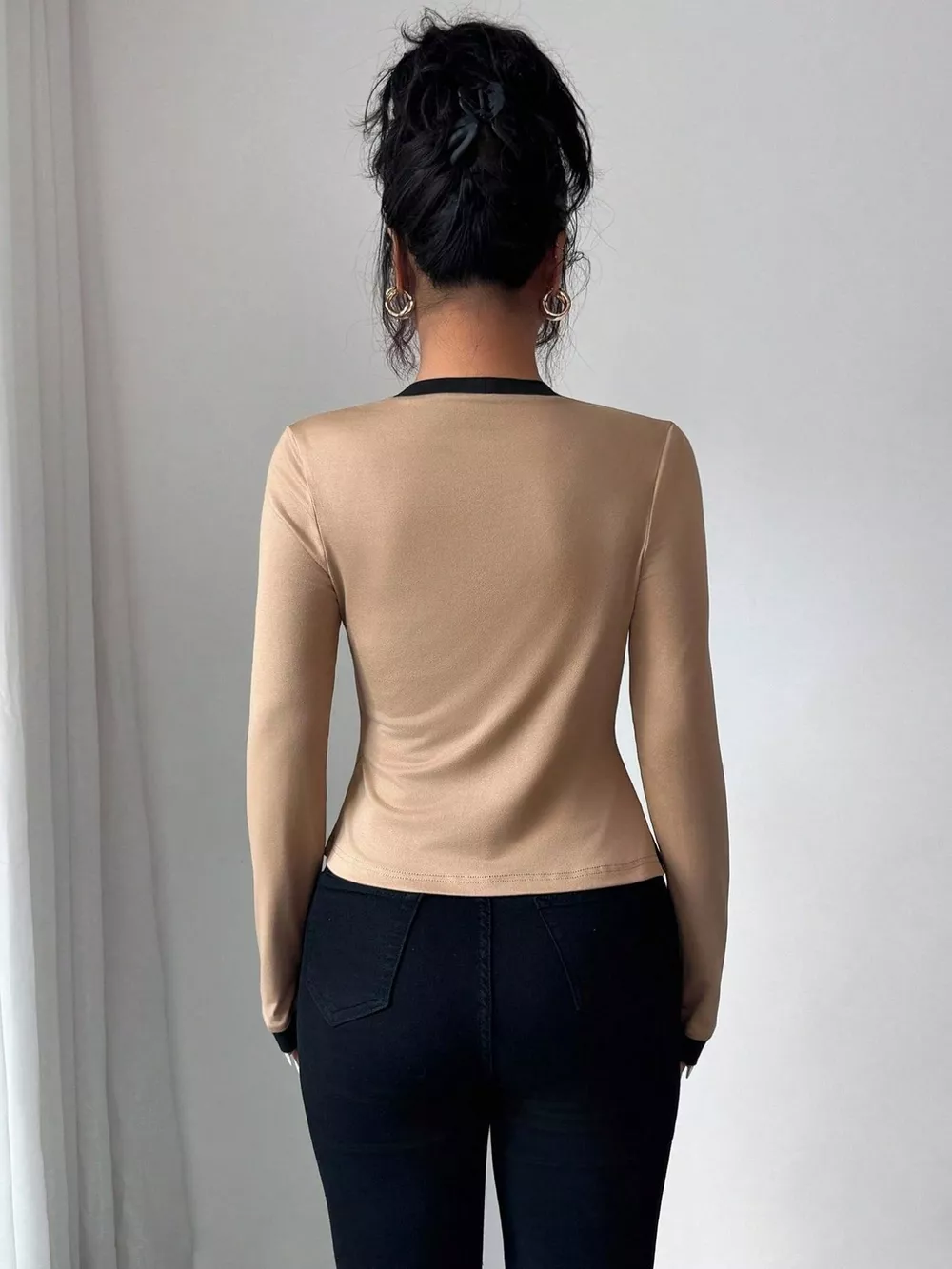 Contrast Trim Cardigan & Tank Top Set, image 7