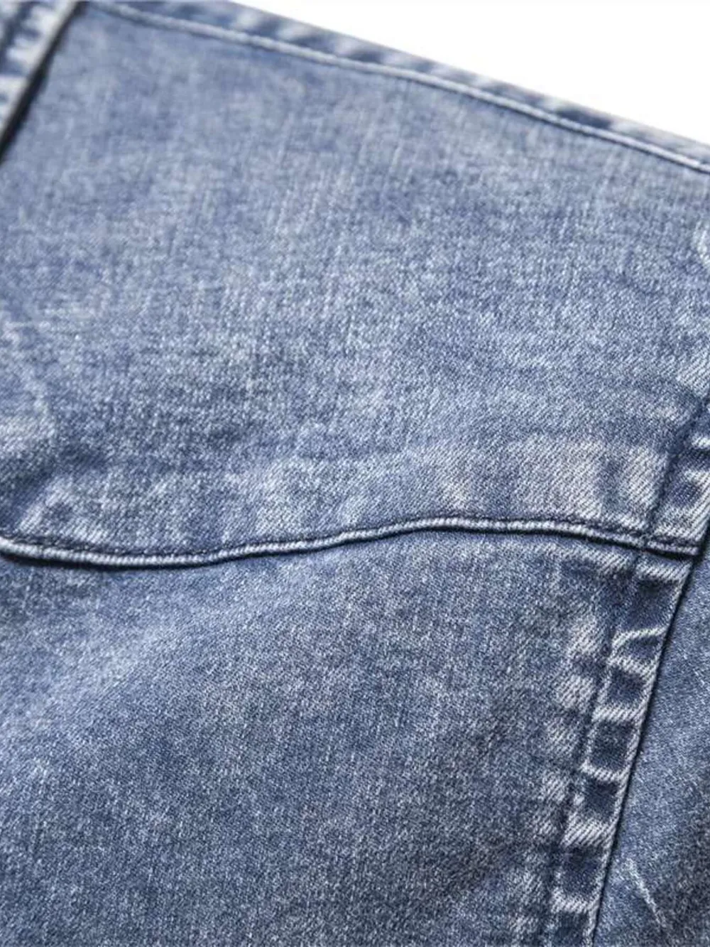 Men's Button Up Long Sleeve Denim Shirt, image 10