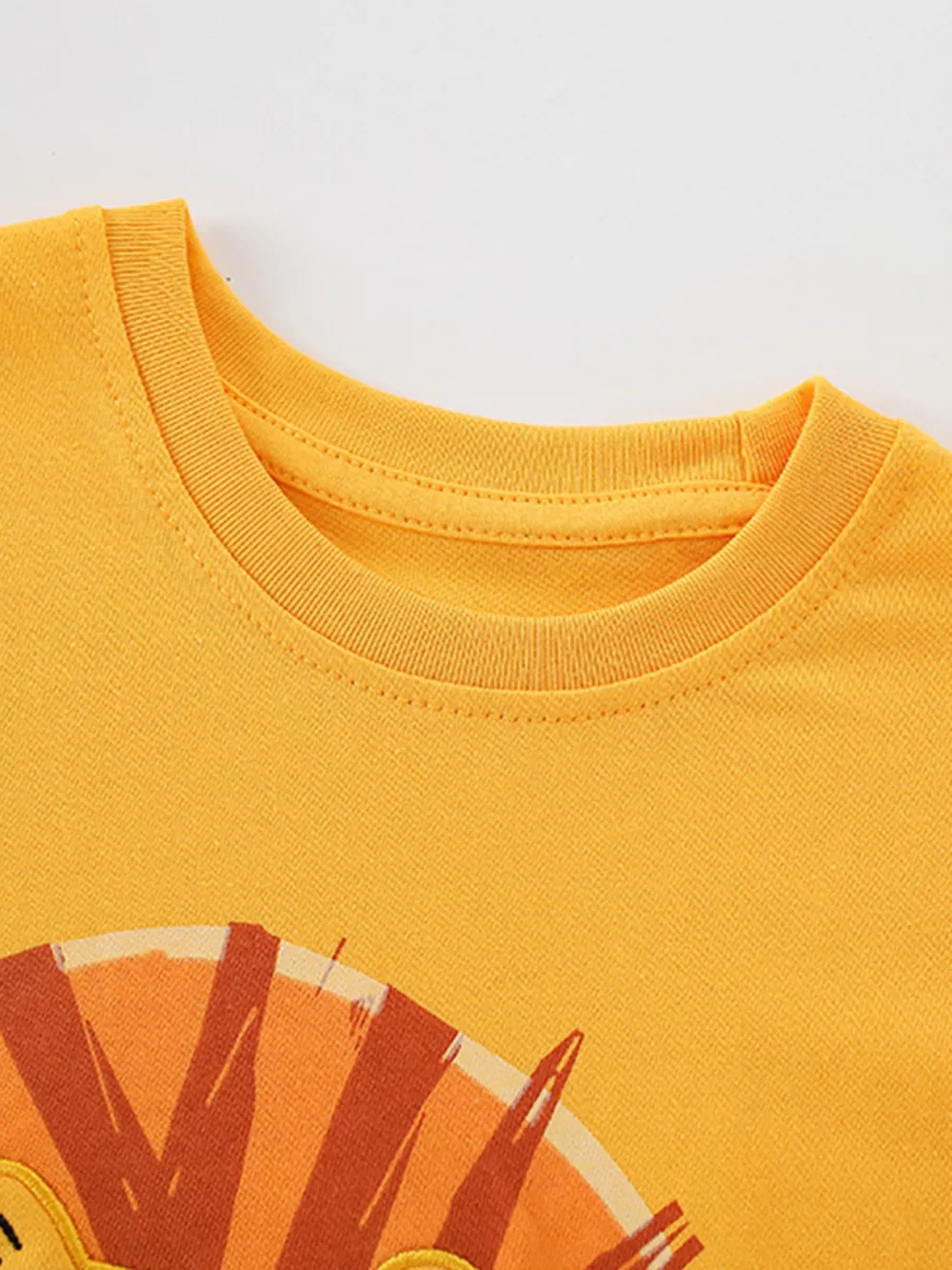 Children's Lion Embroidered Round Neck T-Shirt, image 3