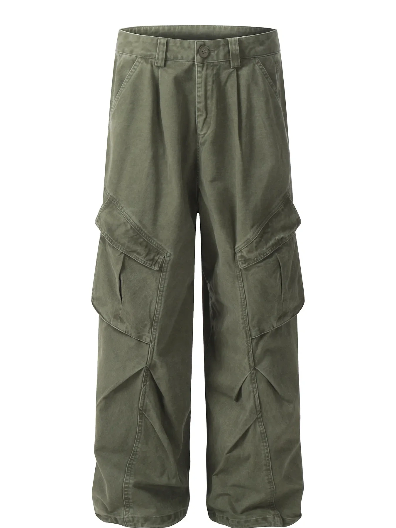 Men's Wide Leg Cargo Pants with Multi Pockets