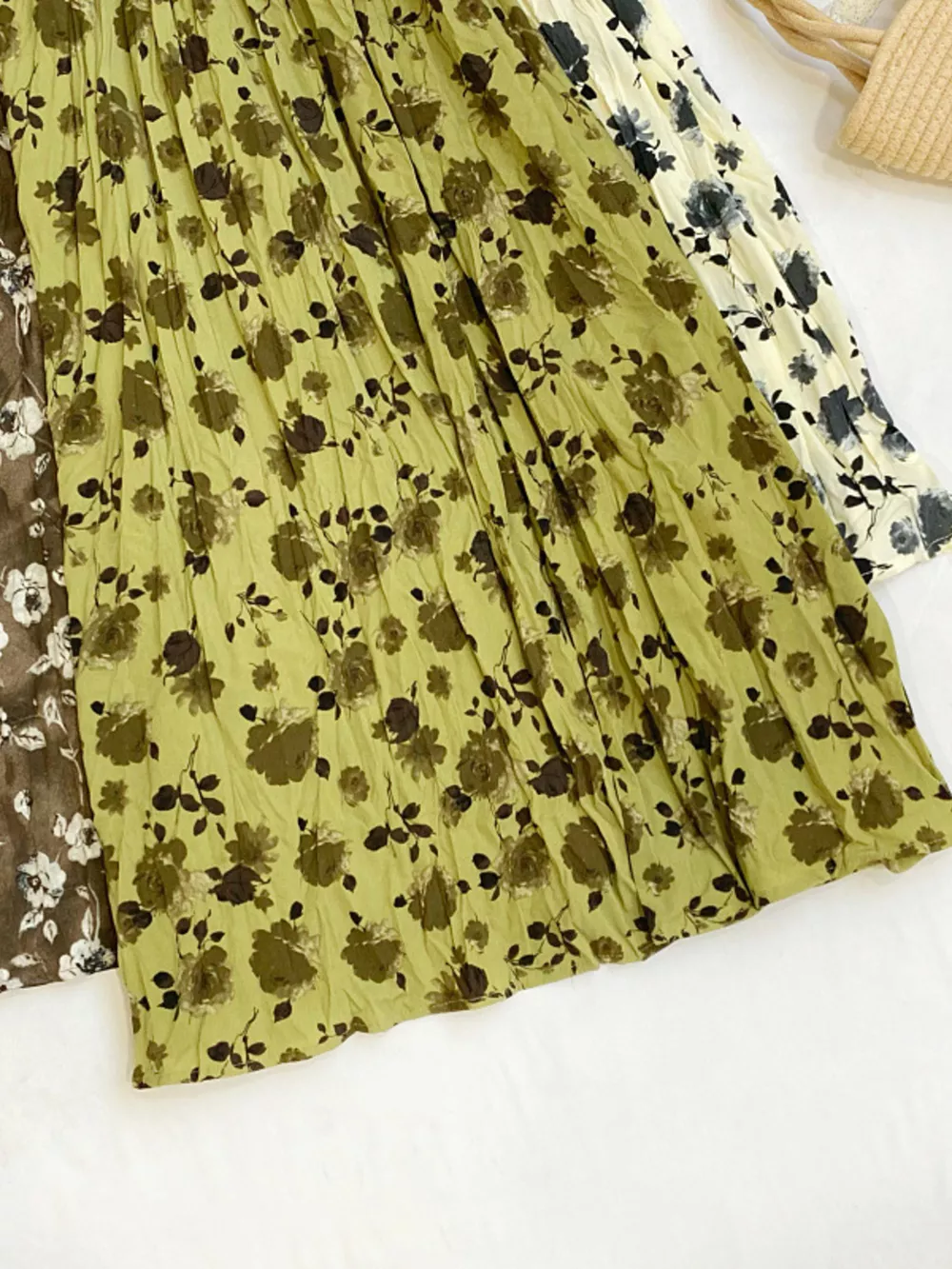 Floral Print Elastic Waist Midi Skirt, image 3