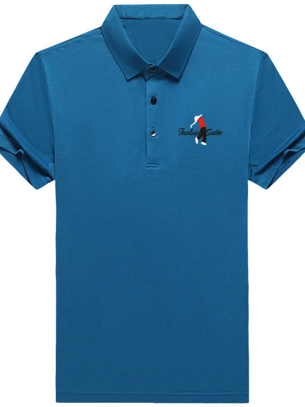 Men's Plus Size Embroidered Detail Short Sleeve Polo, image 10