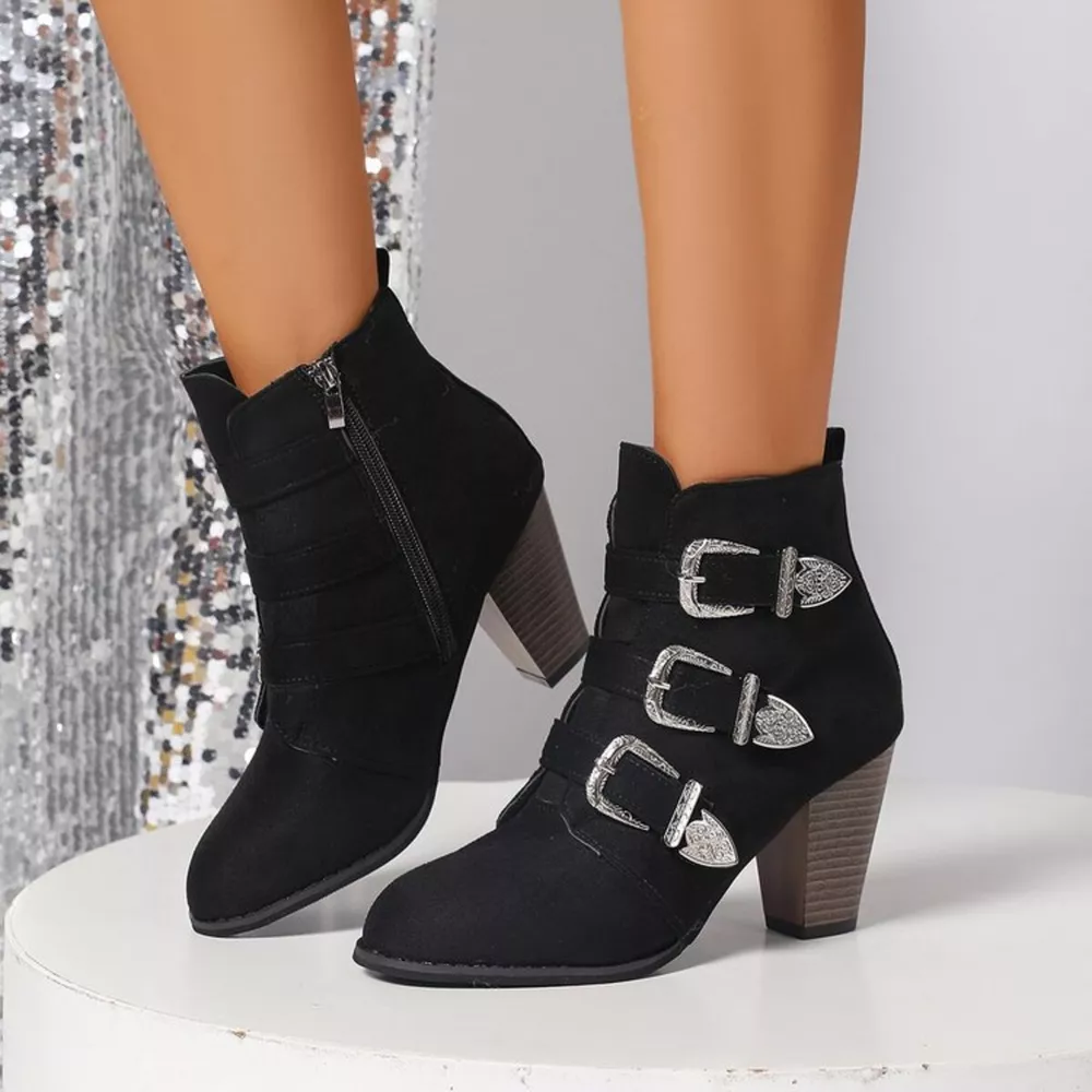 Point Toe Block Heels Boots, image 3