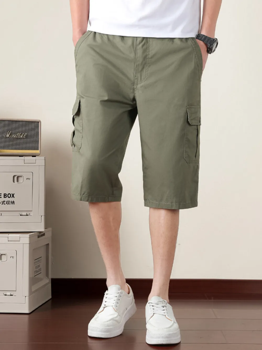 Men's Plus Size Cargo Shorts with Pockets, image 2