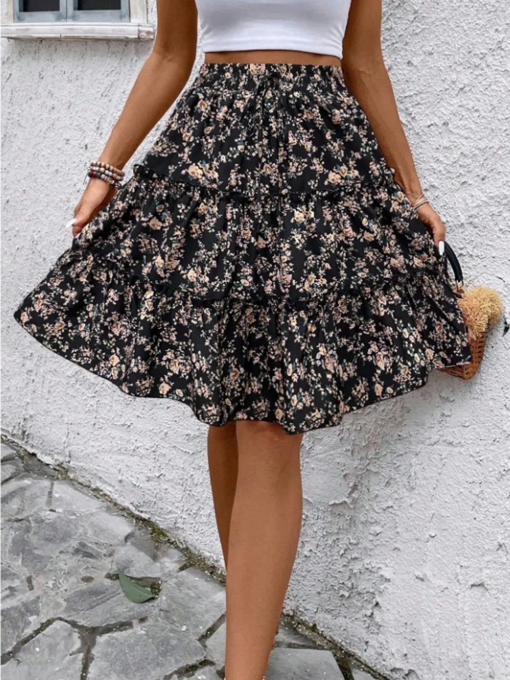 Floral Print Midi Skirt, image 19