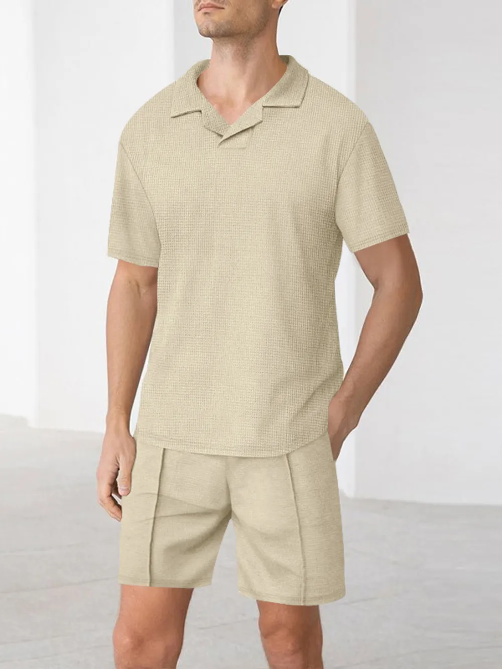 Men's Full Size Short Sleeve Top and Shorts Matching Set Plus Size, image 3