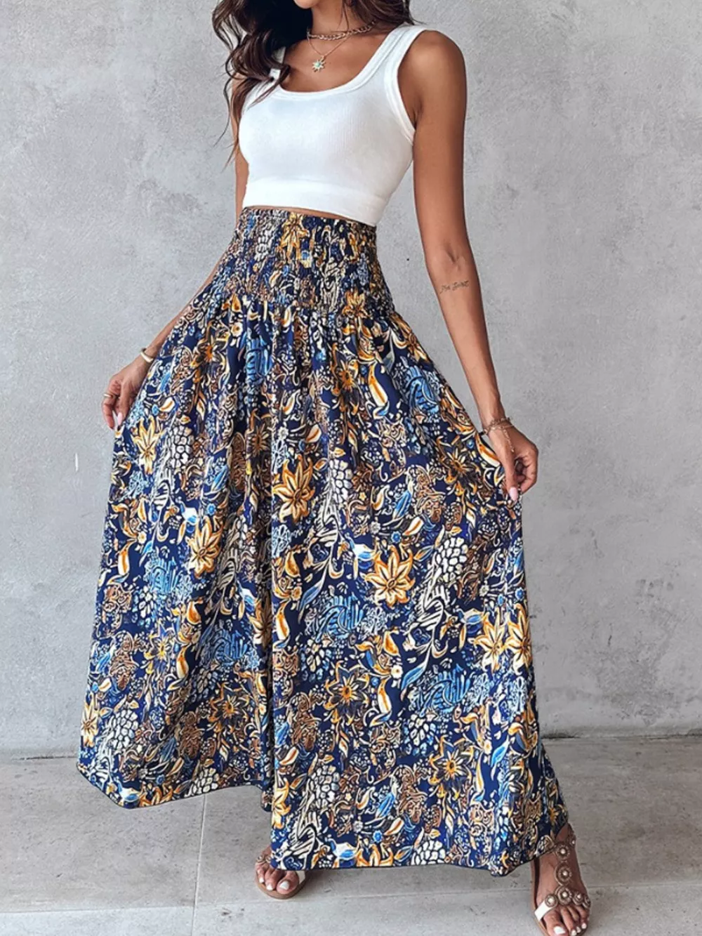 Printed Wide-Leg Pants, image 9