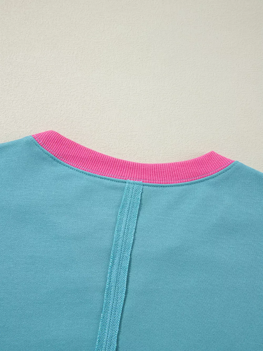 Colorblock Patchwork Crew Neck Loose Sweatshirt, image 5