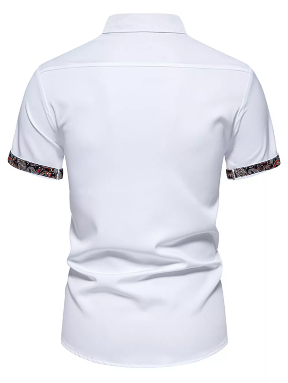 Men's Paisley Trim Short Sleeve Shirt, image 4