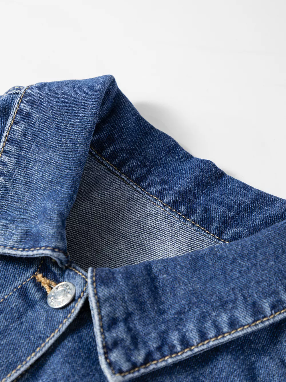 Color Block Patchwork Raw Hem Denim Jacket, image 11