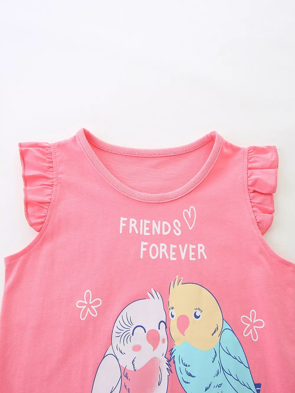 Children's Birds Graphic Ruffle Sleeve Top, image 3