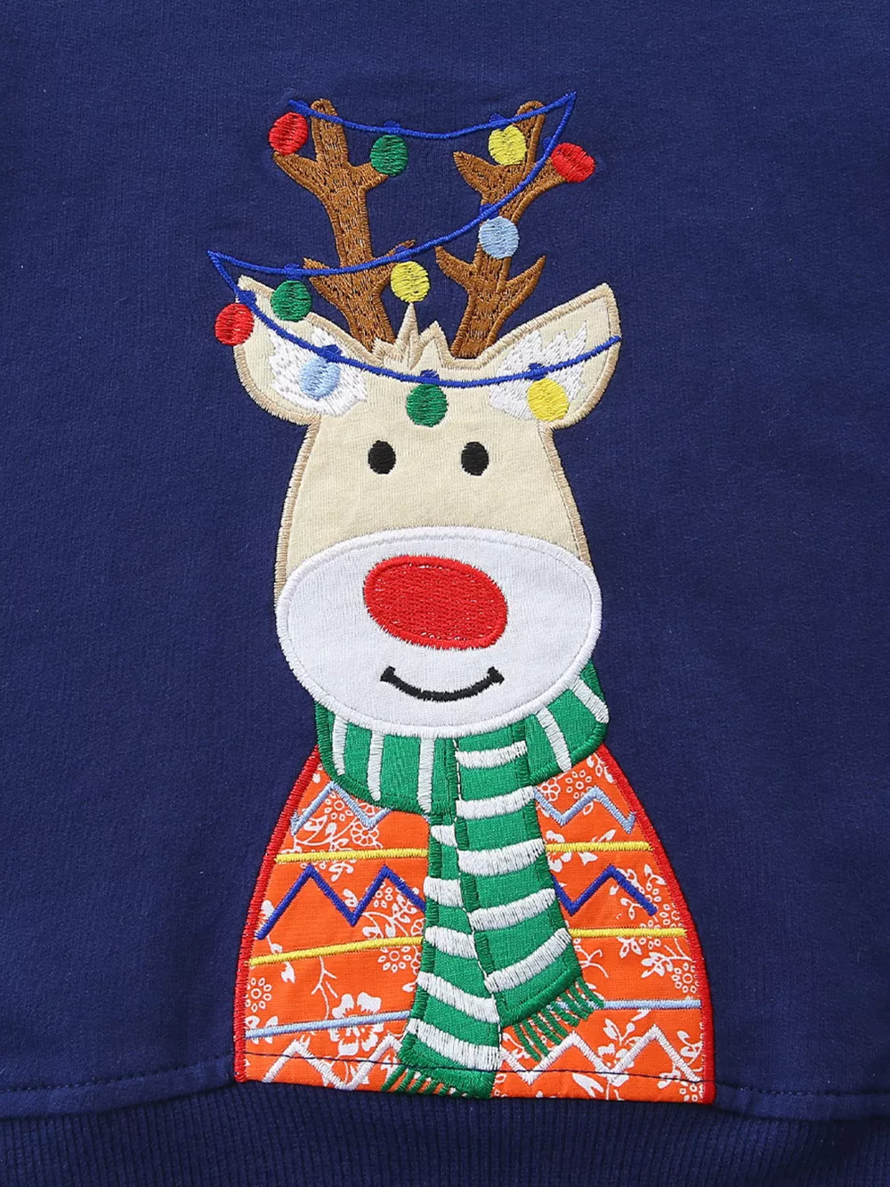 Children's Reindeer Embroidered Christmas Outfit Set, image 4