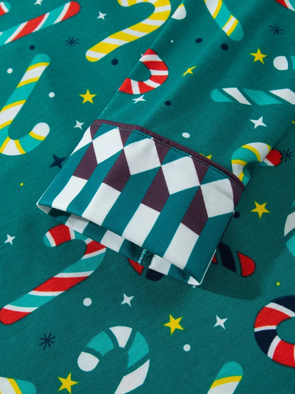Abstract Candy Cane Print Long Sleeve Two Piece Lounge Set, image 11