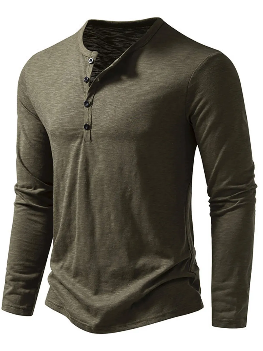 Men's Button Detail Long Sleeve T-Shirt, image 2