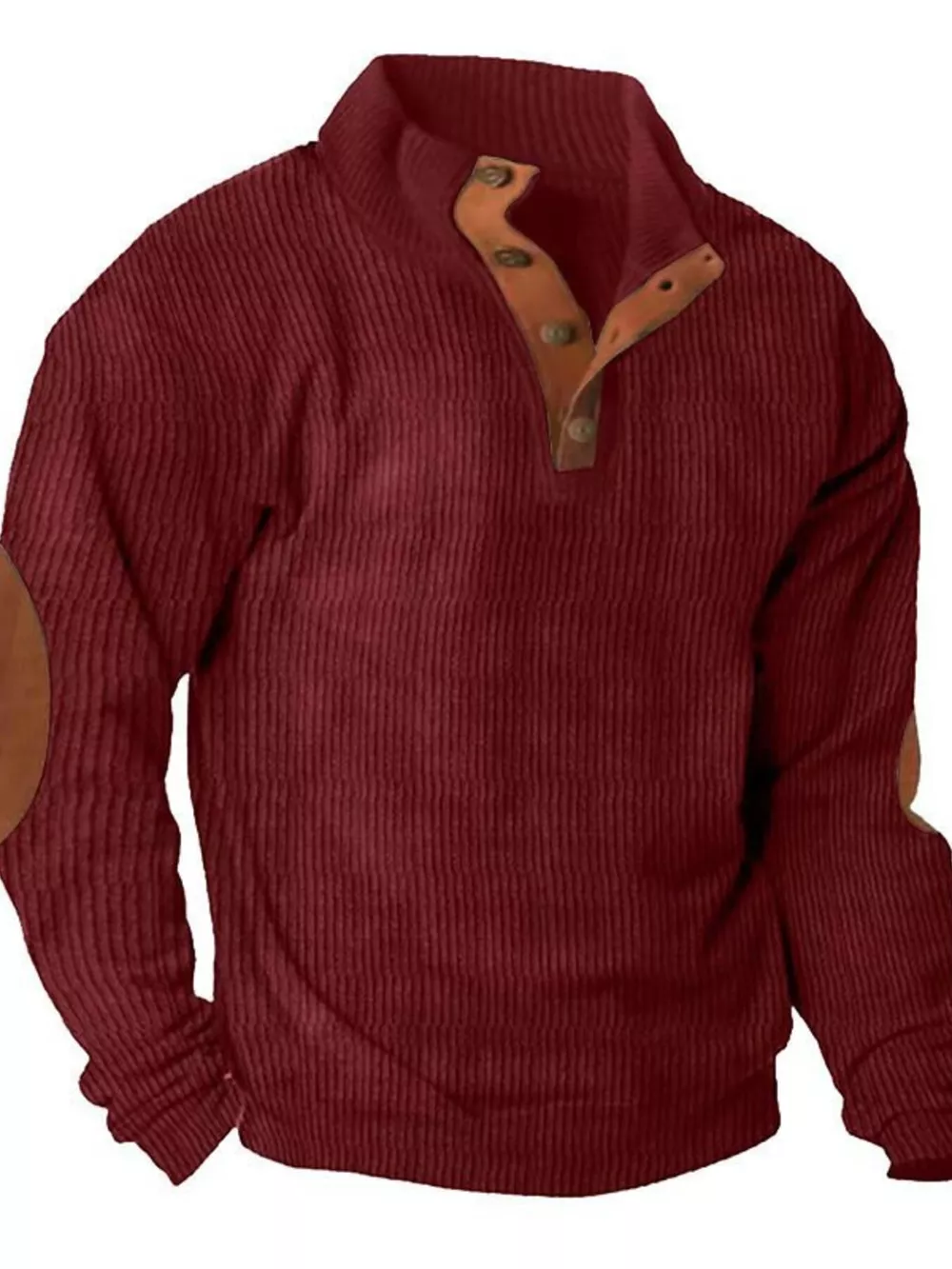 Men's Full Size Button Detail Long Sleeve Sweatshirt Plus Size, image 13