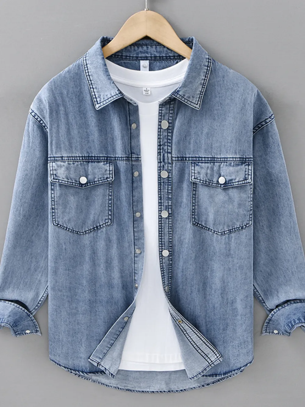Men's Plus Size Snap Down Denim Shirt