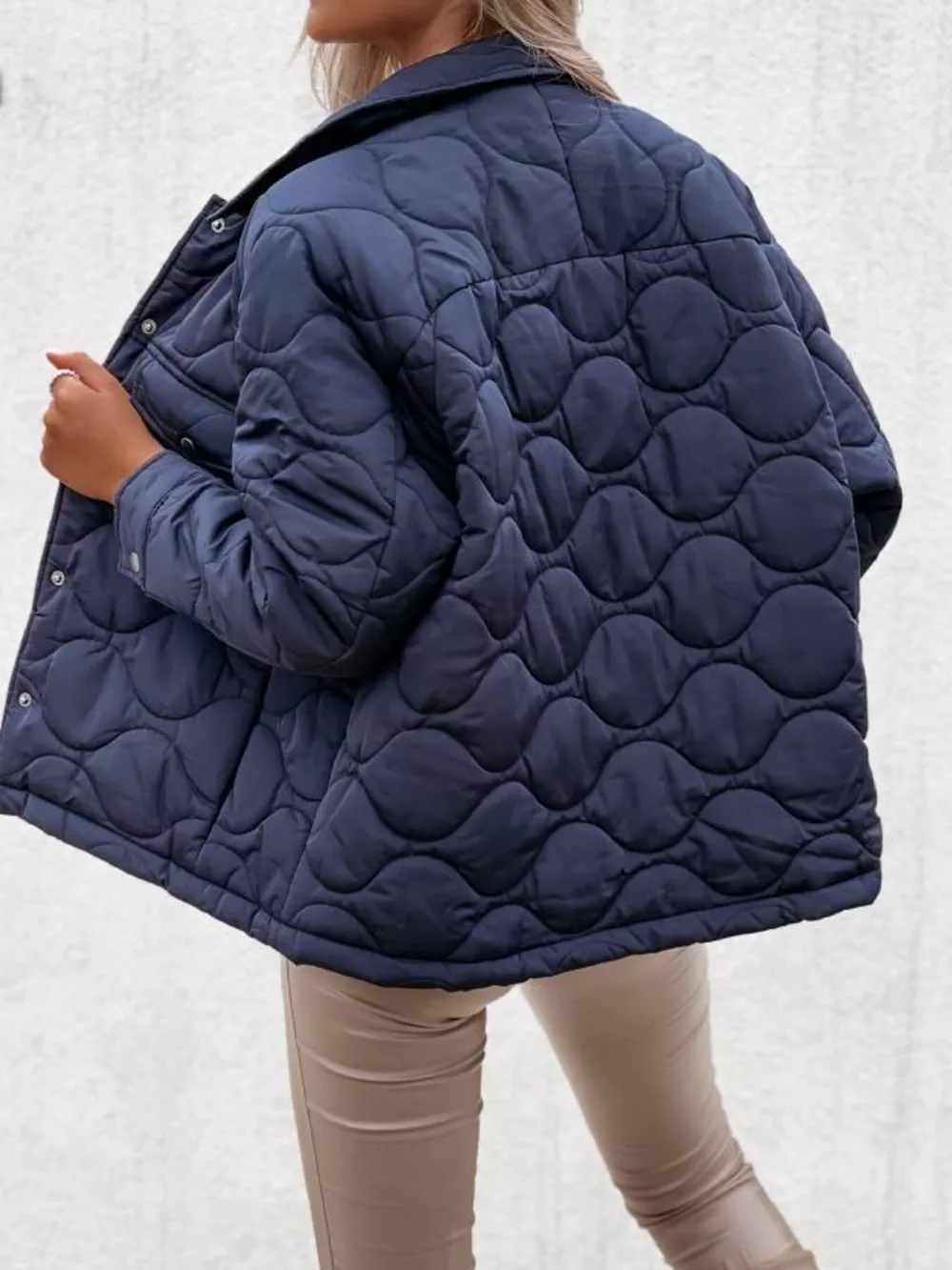 Quilted Snap-Down Casual Jacket, image 6