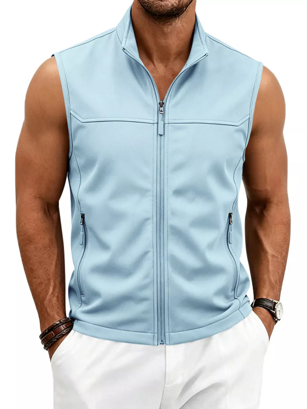 Men's Plus Size Zip Up Vest, image 10