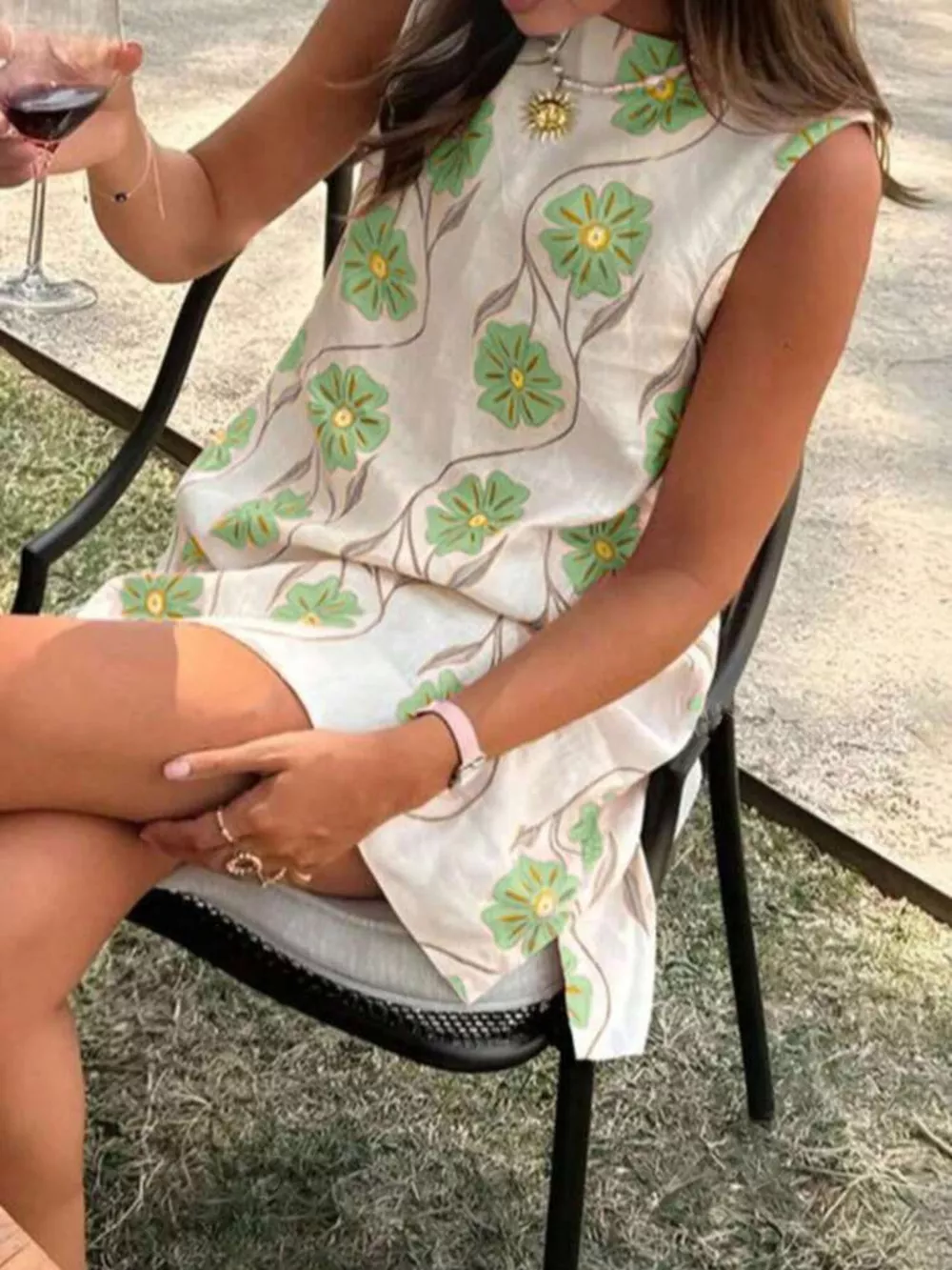 Floral Pattern Sleeveless Mini Dress, image 10