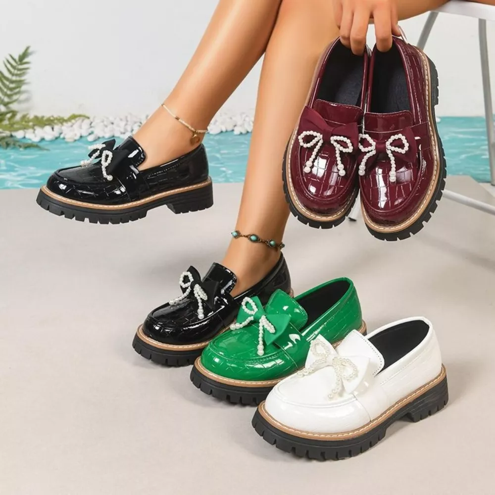 Round Toe Platform Loaferss, image 2