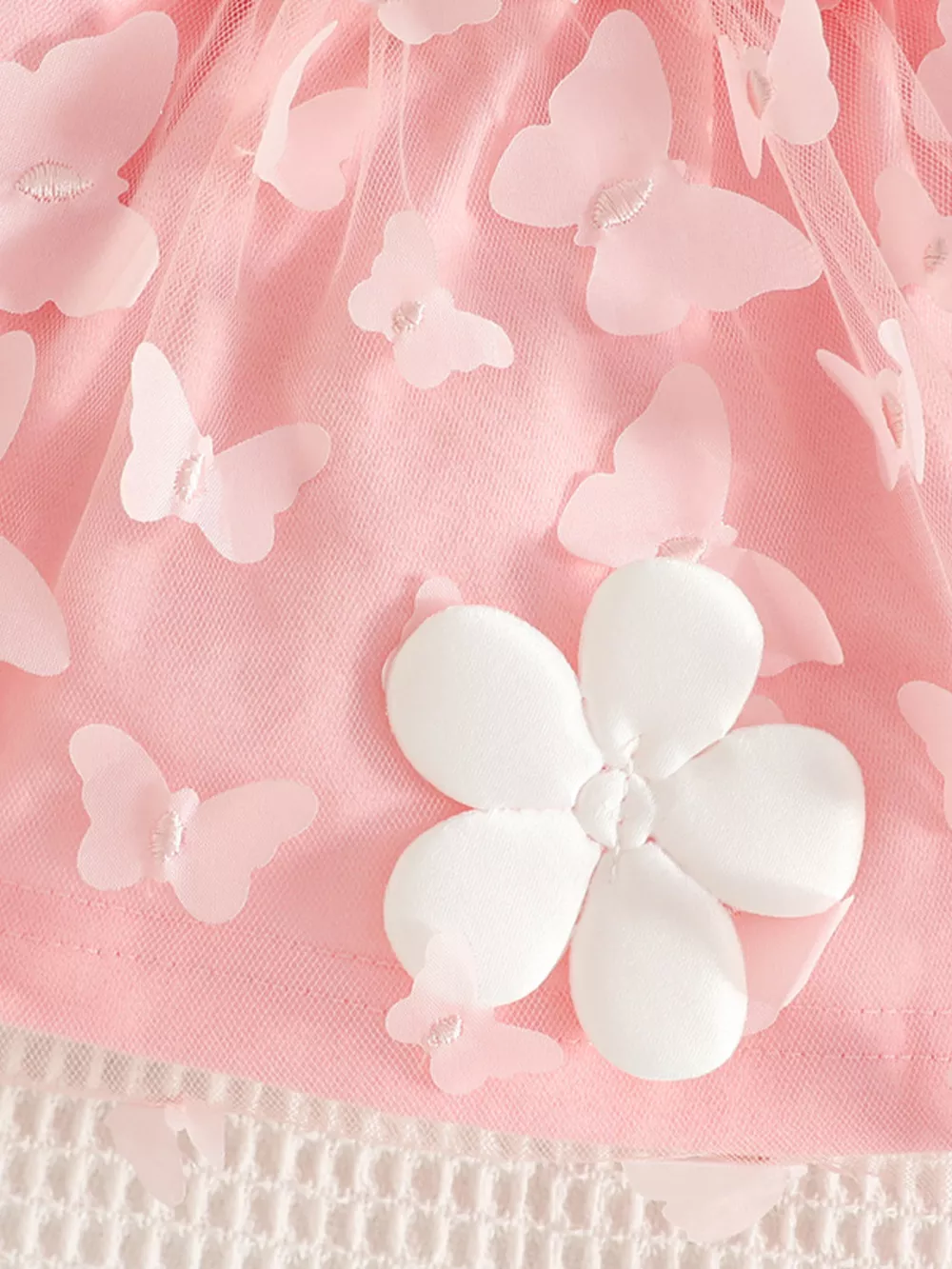 Children's Butterfly Decor Flower Applique Dress with Headband, image 4