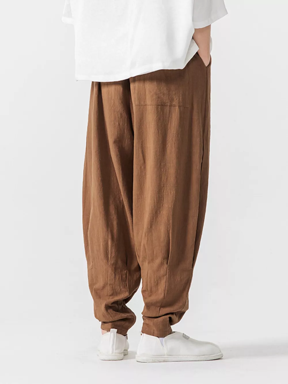 Men's Plus Size Loose Fit Harem Pants, image 7
