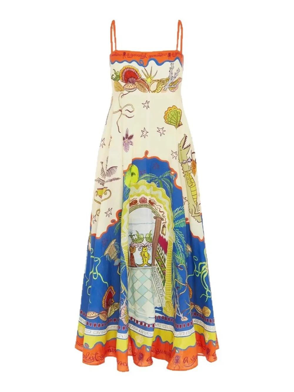 Printed Square Neck Maxi Cami Dress, image 5