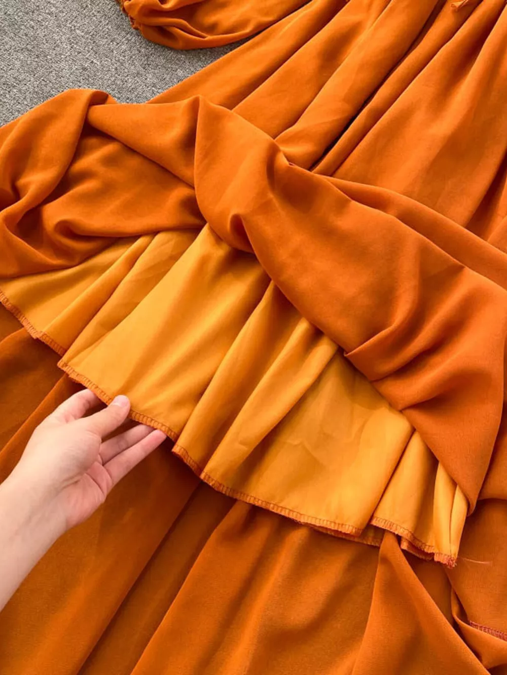 Ruffle Square Neck Balloon Sleeve A-Line Dress, image 6