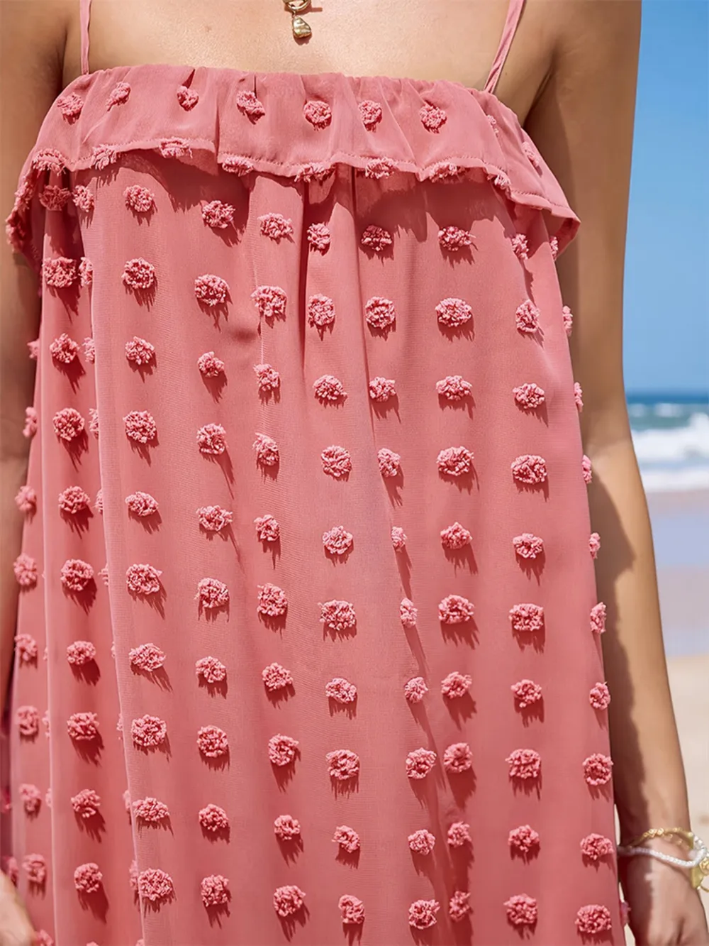 Ruffled Swiss Dot Cami Dress, image 5