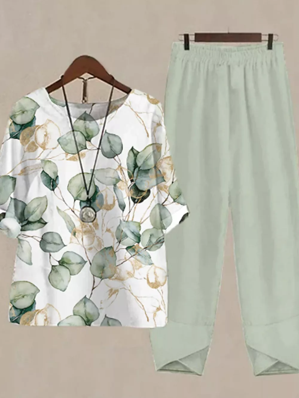Printed Half Sleeve Top and Pants Set, image 13