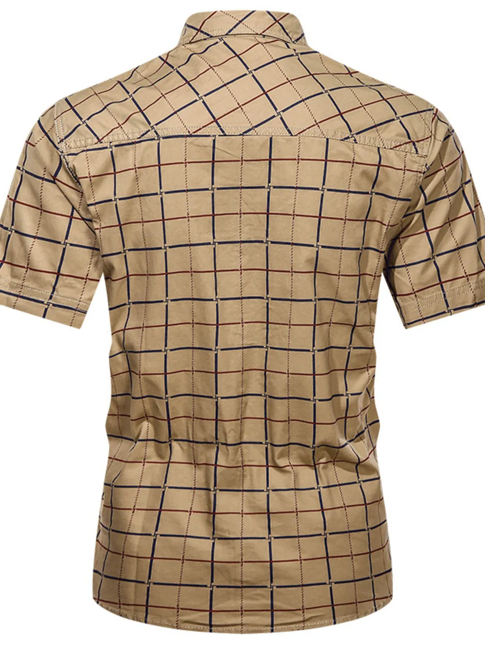 Men's Plus Size Casual Plaid Short-Sleeve Shirt, image 2