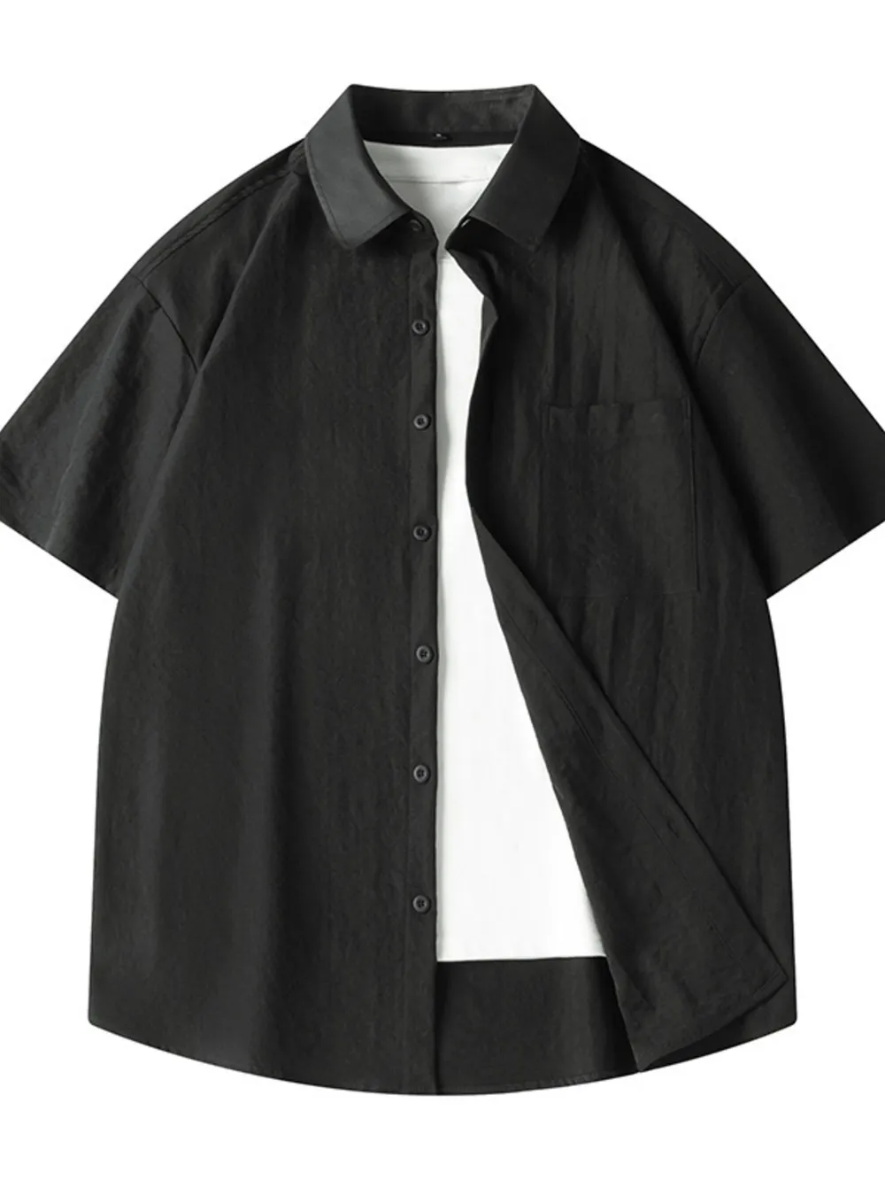 Men's Plus Size Casual Loose Fit Short Sleeve Shirt