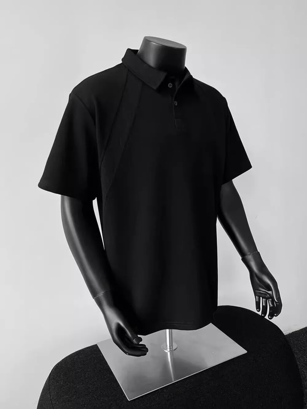 Men's Plus Size Button Detail Short Sleeve Polo, image 5