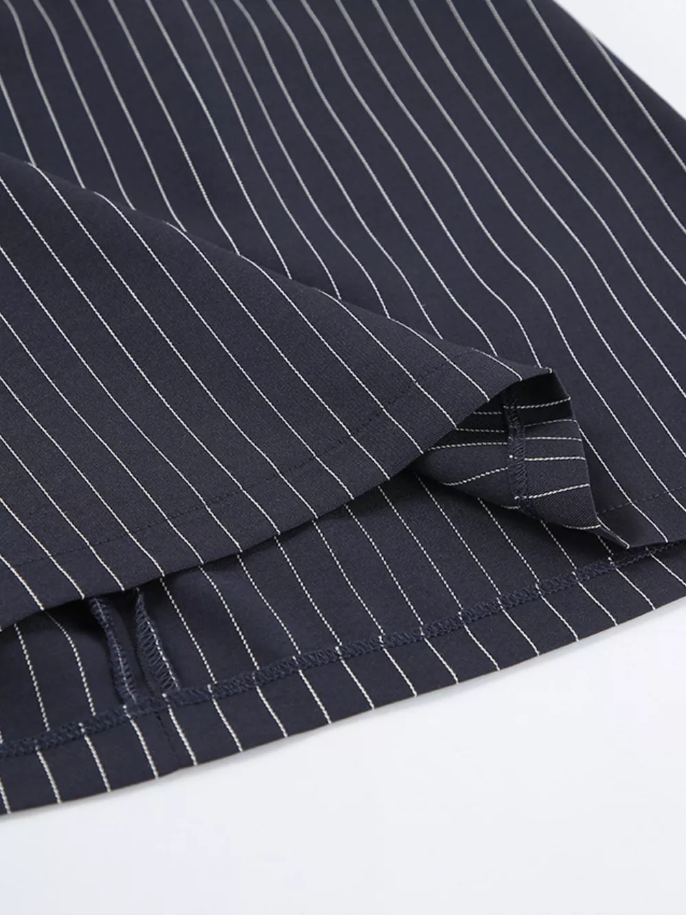 Striped Blazer and Mini Skirt Set with Scarf Detail, image 19